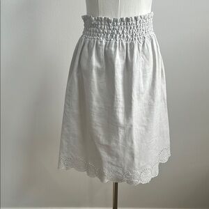 Willi Smith Women’s Linen‎ Cotten Cottagecore High Waist Floral Eyelet Skirt Med